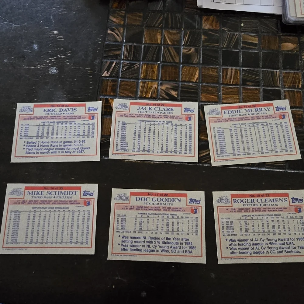 Topps 1989 Cap'N Crunch Full Set of 1-22 Baseball Cards - Picture 7 of 8